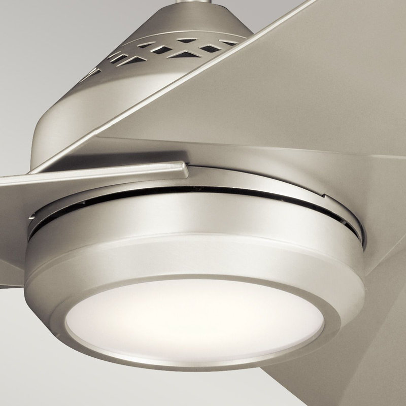 Camptown 60cm Ceiling Fan with LED Lights, Silver, Brushed Nickel