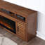 Meuble télé 78 po avec foyer électrique pour téléviseur de 95 po ou moins, assemblage minimal, finition whisky
