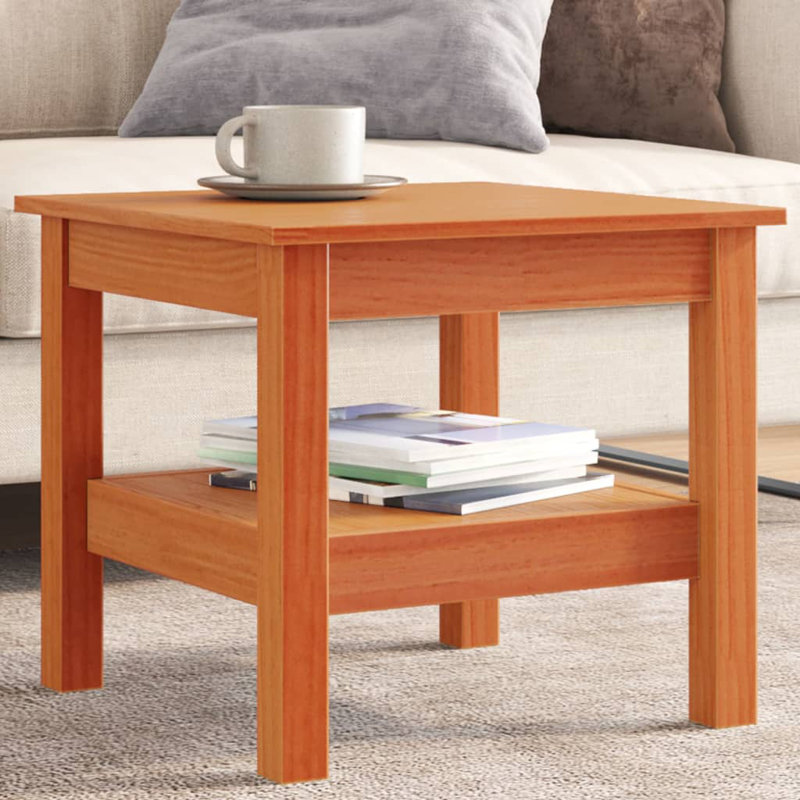 Annelie Solid Wood Coffee Table with Storage, 40cm H x 45cm L x 45cm W