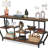 70.9 Inch Industrial Console Sofa Table With 7-Tier Storage, Extra Long Entryway Organizer For Living Room And Hallway