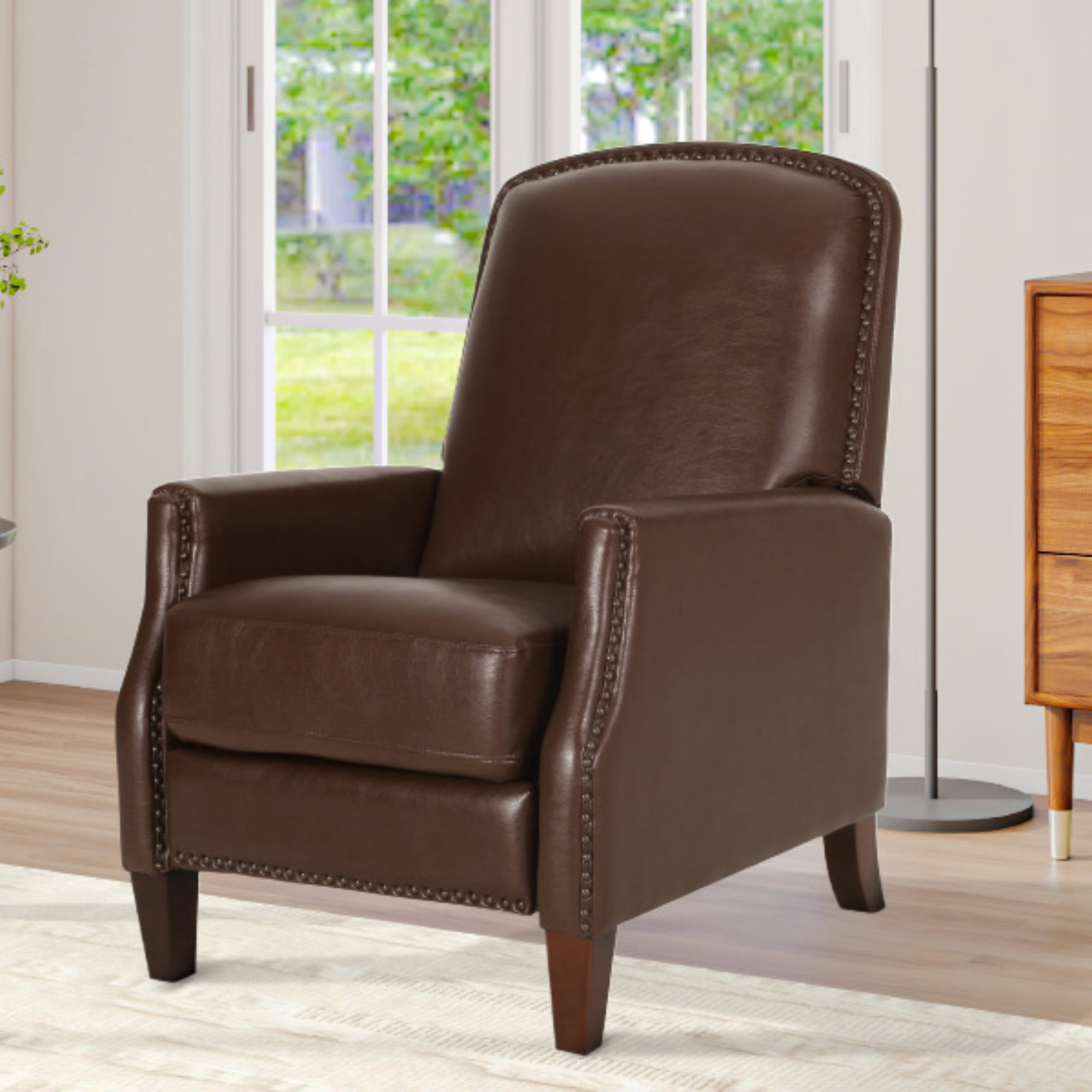 Red Barrel Studio® PU Leather Recliner Chair With Rivets | Wayfair