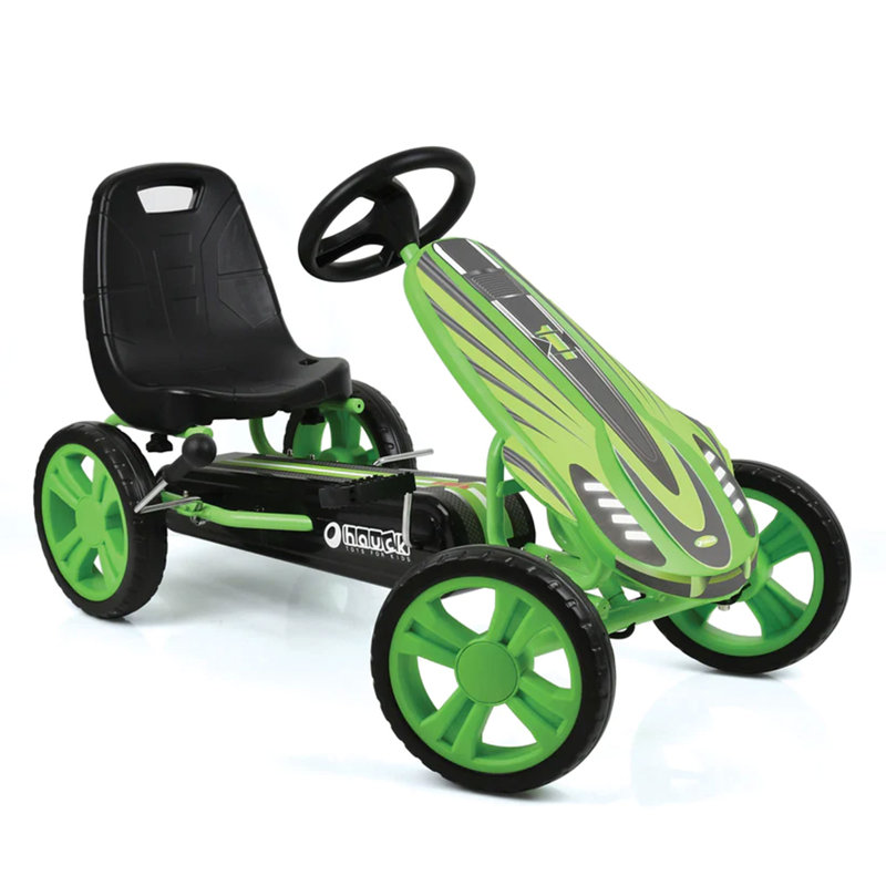 hauck Speedster Pedal Go Kart with Adjustable Bucket Seat for Kids Ages 4 to 8, Green