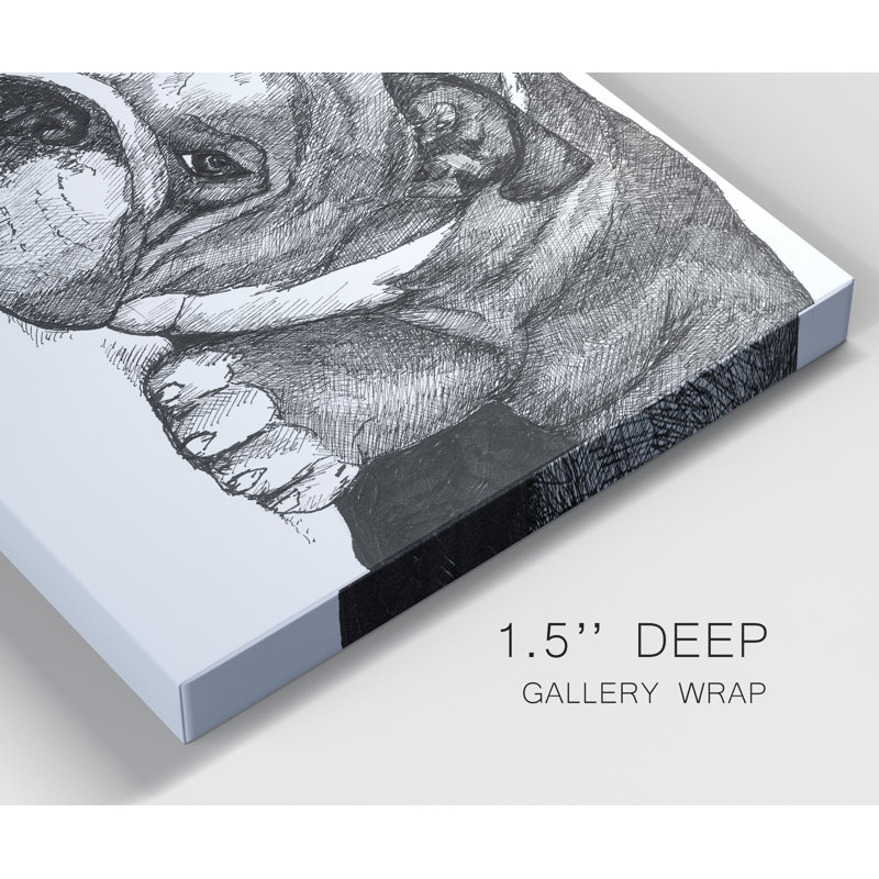« Gracie The Bulldog »-impression sur toile, H 36 po x l 24 po x P 1 po