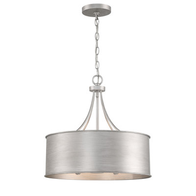 Kaddence 4 - Light Drum Pendant in Silver