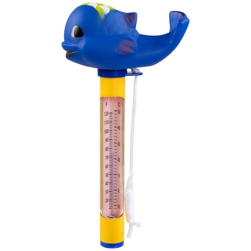 Thermomètre de piscine flottant bleu 9 "avec cordon