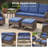 Arley 3-Piece Outdoor Wicker Curved Arms Patio Loveseat With Ottomans-1176924507