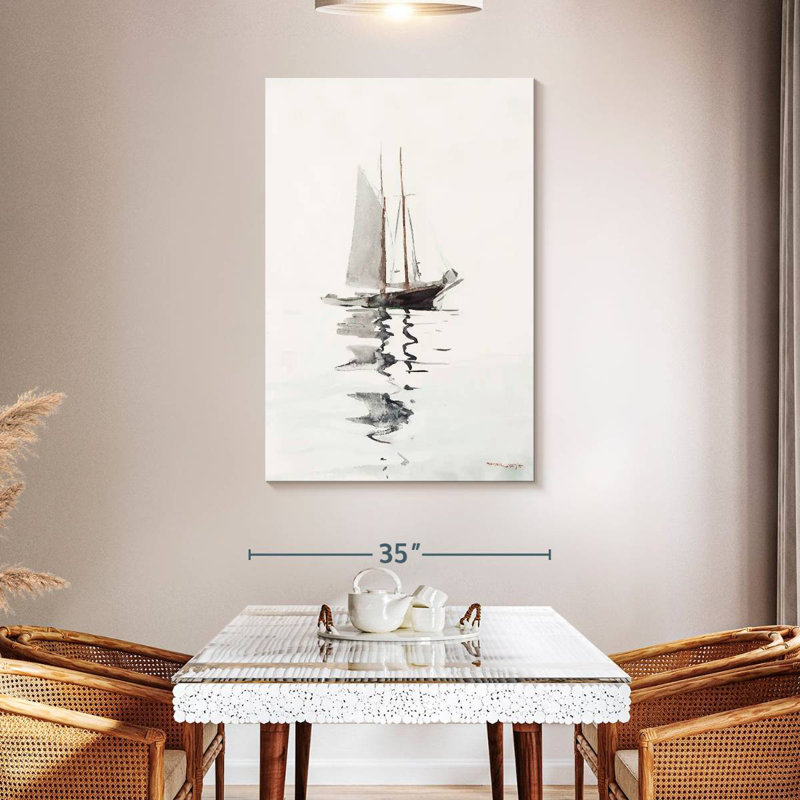 Mehar Two-Masted Schooner With Dory, 48" H x 32" W