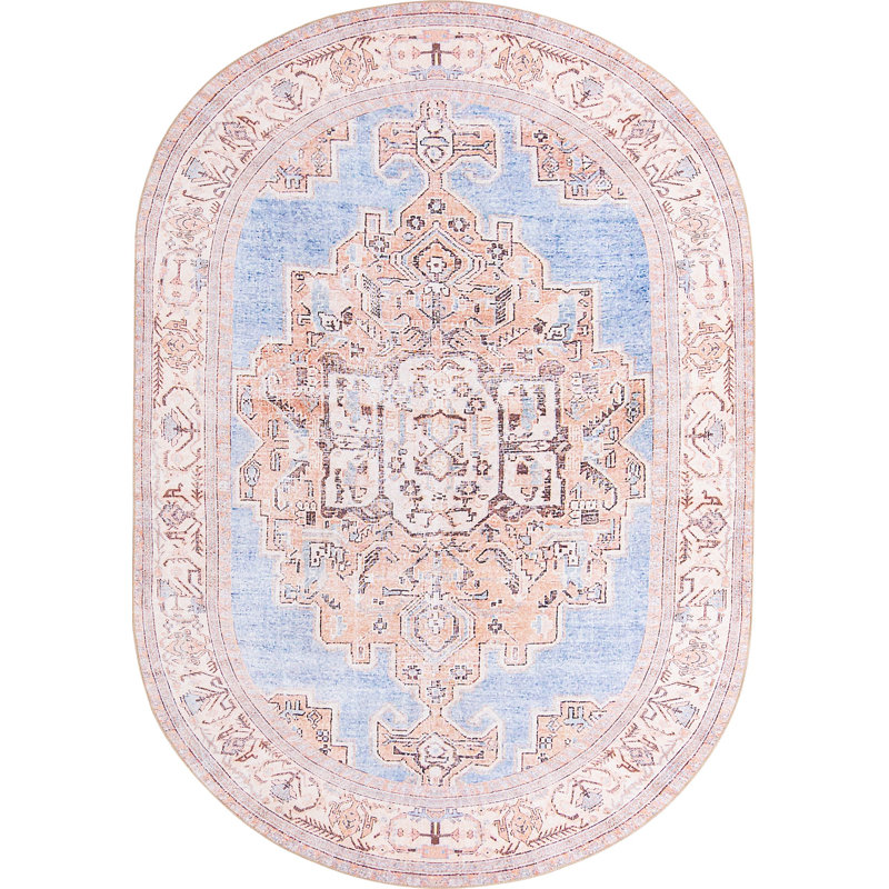 Mcclamma Chenille Oriental Indoor Rug, Oval 7'6" x 10'6"