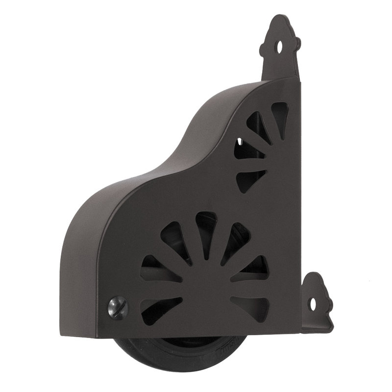 Maple 8.06' 7-Step Wood Rolling Sunburst Wheel Ladder, Bronze