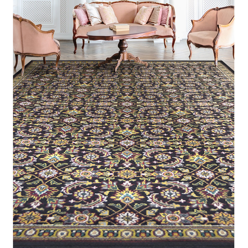 Damask Area Rug, Rectangle 4' x 6'