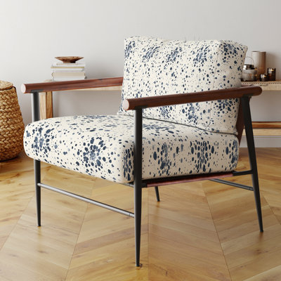 Chaise d'appoint abstraite - fauteuil bleu et crème boho mandala beige