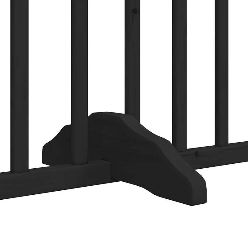 Reshunda Solid Wood Dog House Door, 90cm H x 320cm W x 2cm D, Black