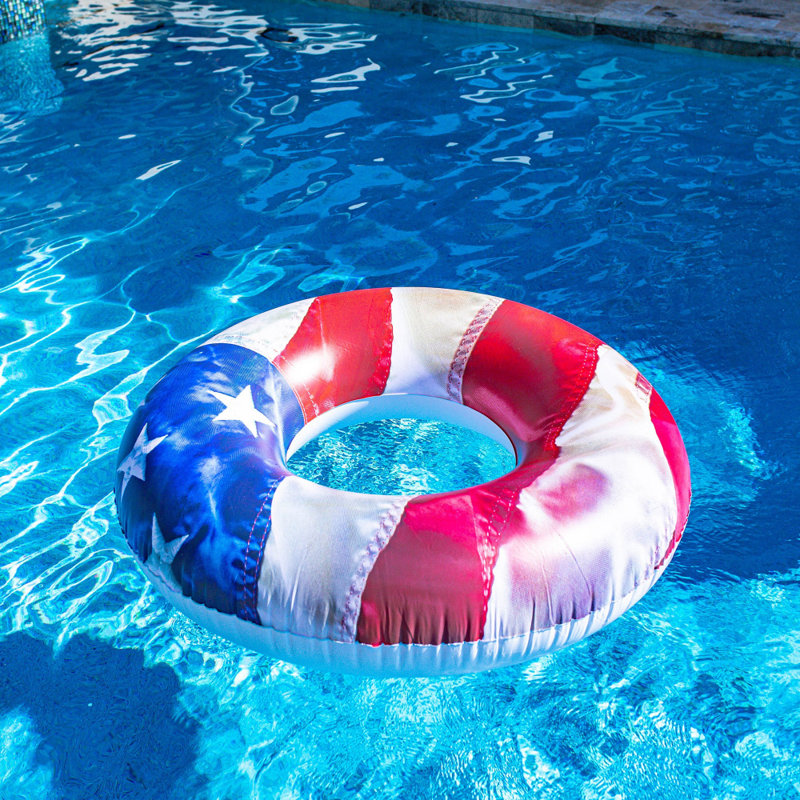 American Us Flag Inflatable Pool Tube Stars & Stripes 48"