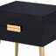 Table de bout rectangulaire, table de chevet avec 2 tiroirs