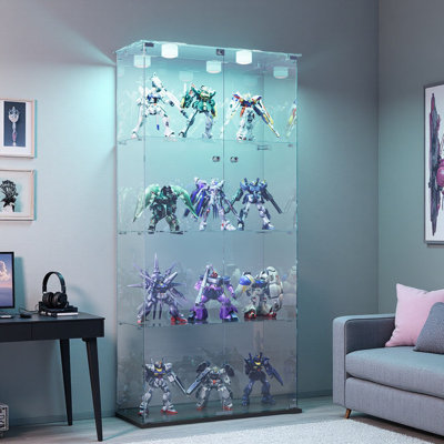4-Tiers Glass Display Cabinet With LED Lighting