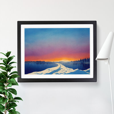 Winter Lake Sunrise - Framed Print