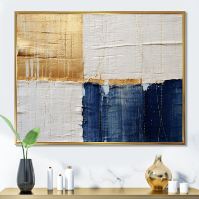 A Touch of Gold and Kings Blue - peinture abstraite, art mural