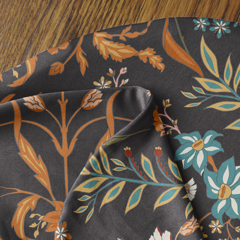 Boho Floral Wildflower Black and Blue Nursing Pillow Cover Case by Sweet Jojo Designs, Black