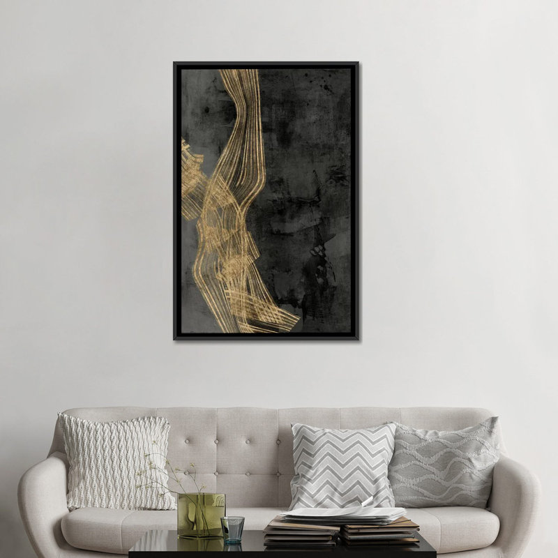« tissé matrix ii », impression sur toile, H 26 po x l 18 po x P 1,5 po, Toile encadrée noire, Pas de tapis