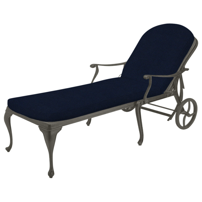 Provance Aluminum Chaise - Slate Gray, No Welt, Indigo Velvet, Slate Gray