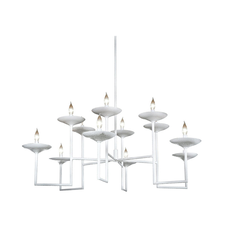 12 - Light Chandelier, White, 36" H x 47" W x 47" D