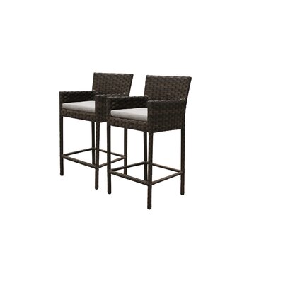 River Brook Patio Bar Stool with Cushion -  kathy ireland Homes & Gardens by TK Classics, KI343B-BSWB-C-ASH