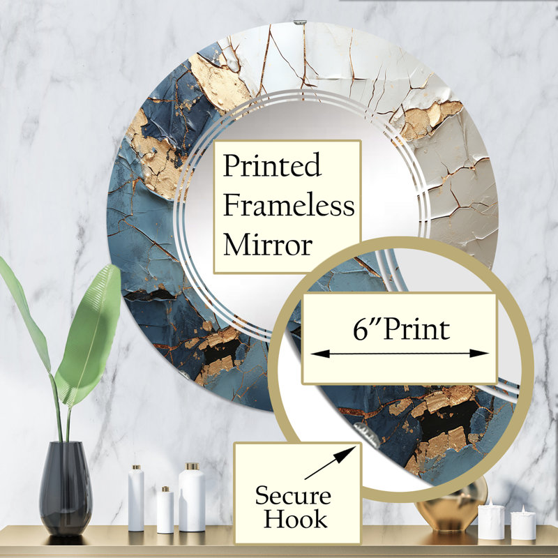 Bonnyview - Miroir mural moderne rond, 32 po x 32 po