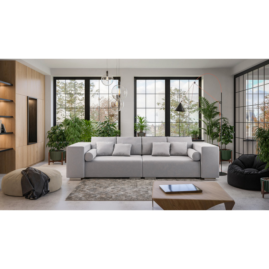 Big Sofa Beaucet mit Schlaffunktion, Boxspringfederung, Lounge Sofa mit Vielen Losen Kissen