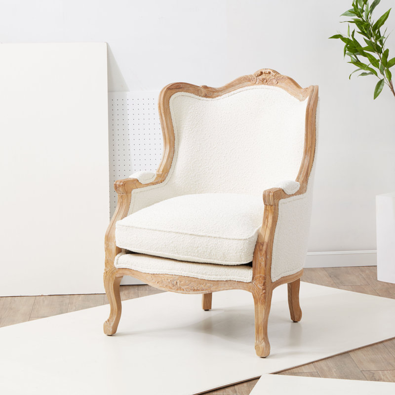 Fauteuil à oreilles Alamosa, Ivory Boucle