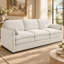 Canapé Varlune 89" Chenille Cloud, canapé trois places surdimensionné avec coussins double couche, assises profondes, accoudoirs arrondis, coussin lombaire et soutien à ressorts ensachés-393857459