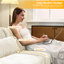 Trois places en chenille beige, 2 repose-pieds mobiles, coussin lombaire, rembourrage en mousse, conception élégante des accoudoirs, options de configuration flexibles en chenille avec mousse de résilience de soutien, base en bois robuste,-120913091