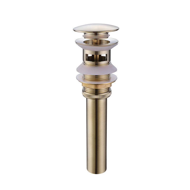 8.46" SUS304 Stainless Steel Bathroom Sink Drain，Pop Up Drain with Overflow for Bathroom Sink, Brushed Gold 