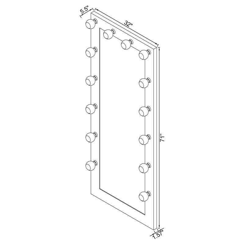Miroir de plancher Theron, Glossy White