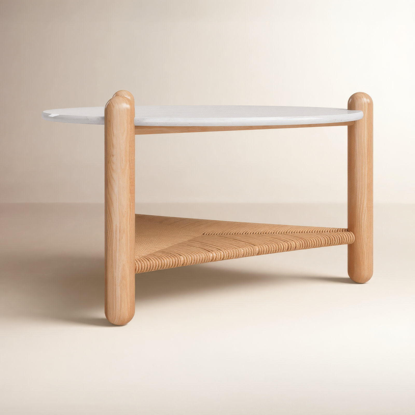 Trish Coffee Table, Natural, Marble White