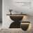 Modern Hammered Texture LED Console Table with Double Semi-Circle Base