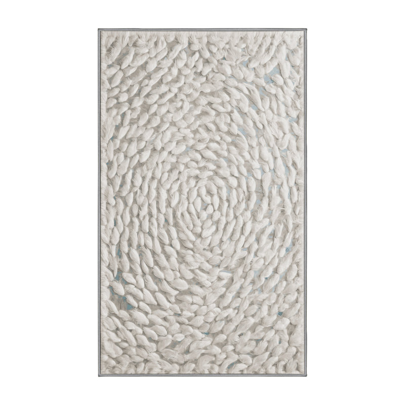 Tapis gris lavable à la machine, Rectangle de 5 pi x 8 pi