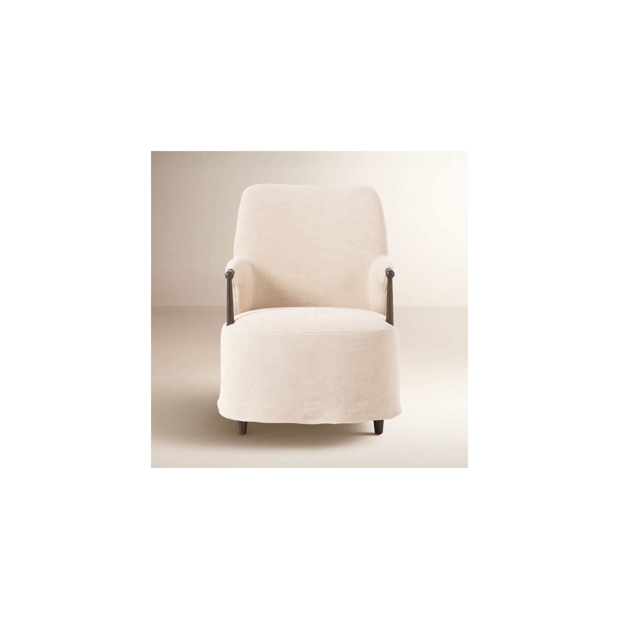 Brently Accent Chair, Cream Linen