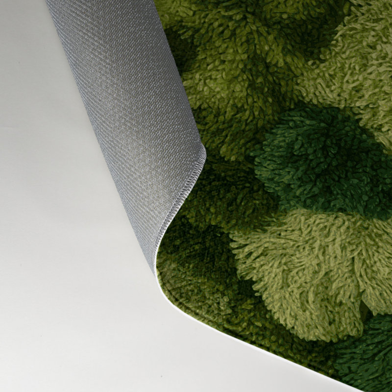 Botanical Green Indoor and Outdoor Area Rug, Rectangle 3' x 5'