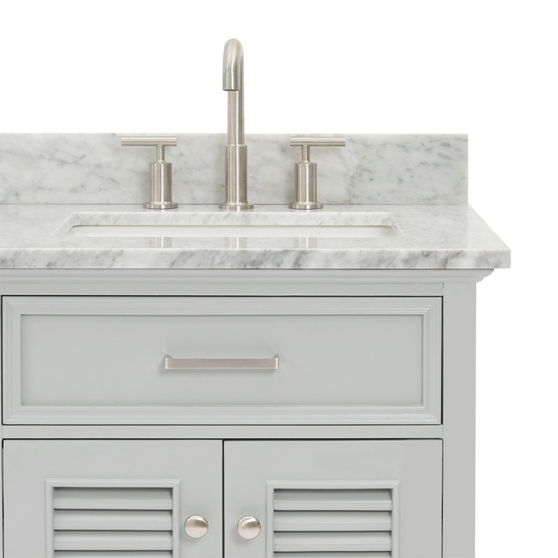 Ensemble de meuble-lavabo simple 37 po Clyda Bergerac, Droite, Gris