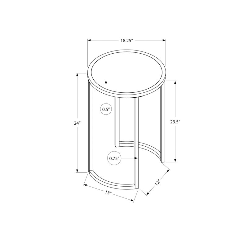 Gray Stone and Black Metal Round Accent Table