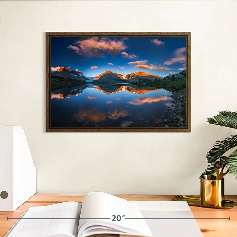 Parc national Jasper, 13 po x 9 po, Cadre flottant en noyer