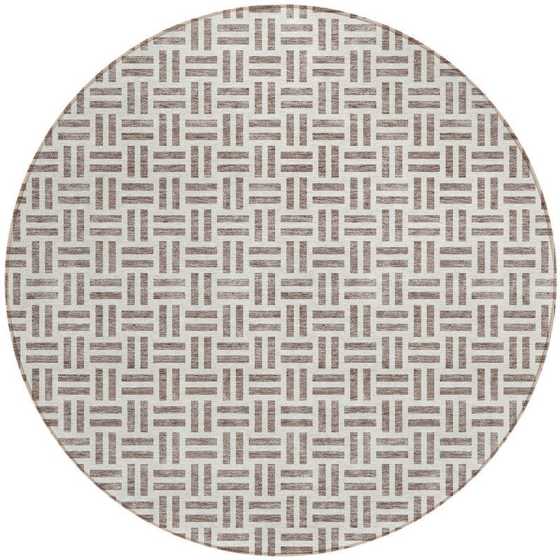Tapis rond 8 po taupe