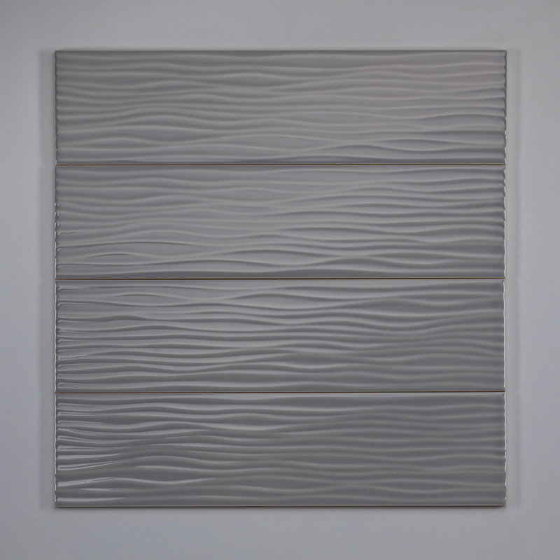 San Marco 4' x 16" Ceramic Subway Tile, Breeze Pattern, Mineral