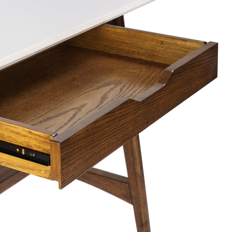 Parker 40'' W Writing Desk with Drawer, Pecan
