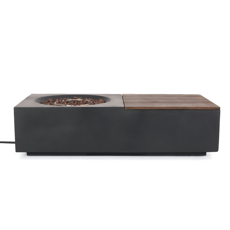 Bujar Rectangle Concrete Propane Smokeless Fire Pit