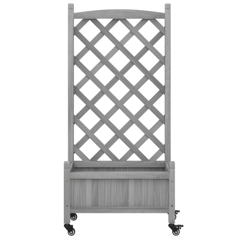 Wood Pot Planter, 46.3" H x 21.7" W x 11.6" D, Gray