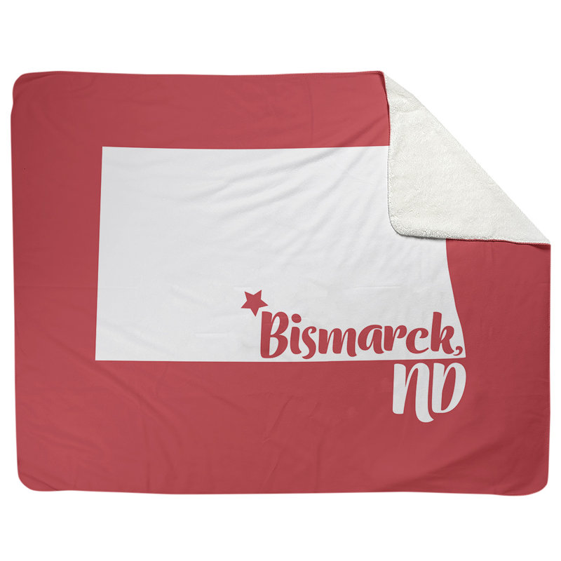 Jeté polaire bismarck north dakota, l 52,5 po x L 62,5 po, Rouge