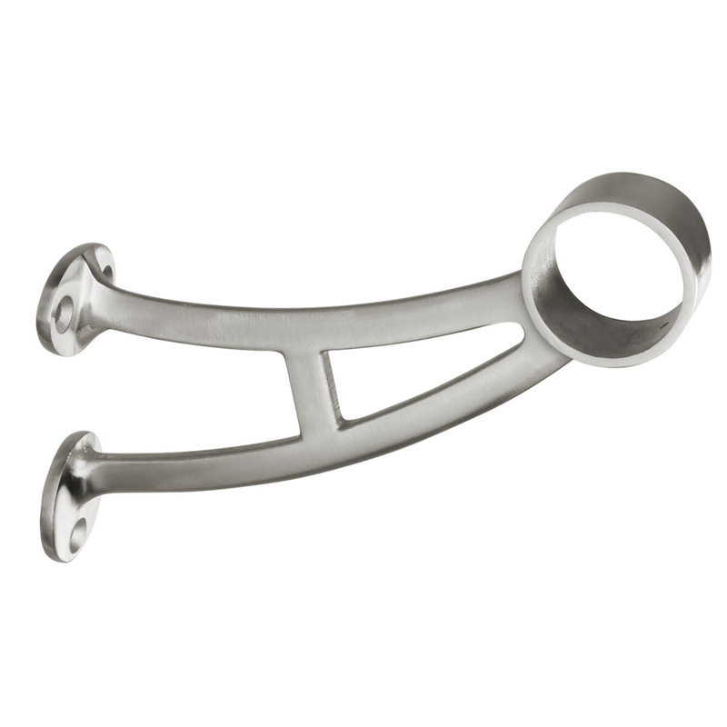 Bar Footrail Mount Bracket, Satin Stainless Steel