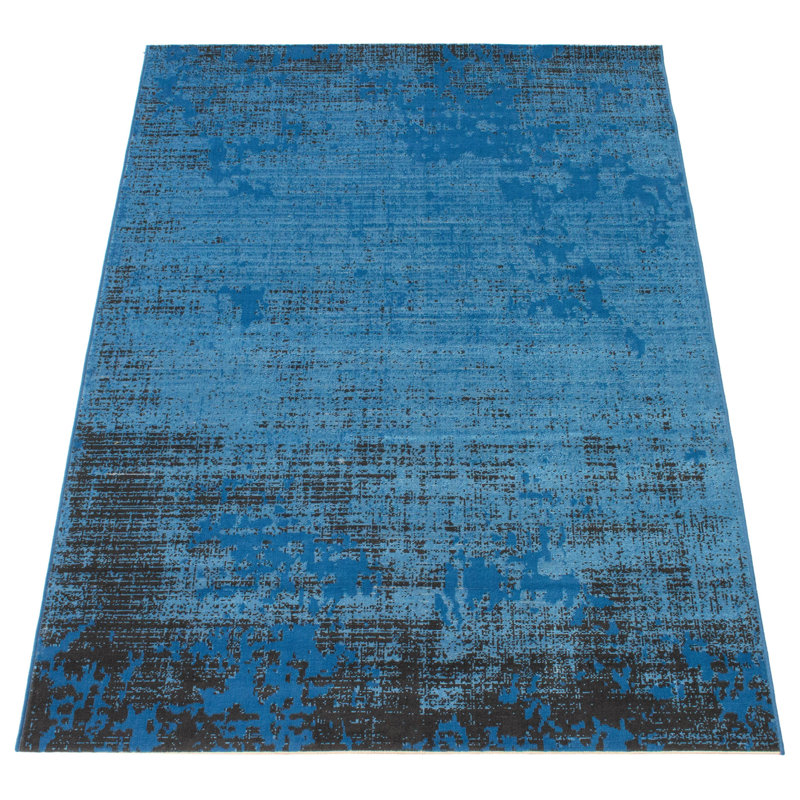 Ensemble de tapis oriental bleu Accursia, Rectangle 6 pi 7 po x 9 pi 6 po