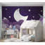 Adhésif mural pelez et collez pour enfants - Lune abstraite mauve-1758238036